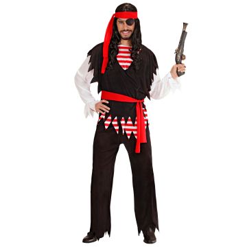 Klassisk piratkostym med väst för herrar