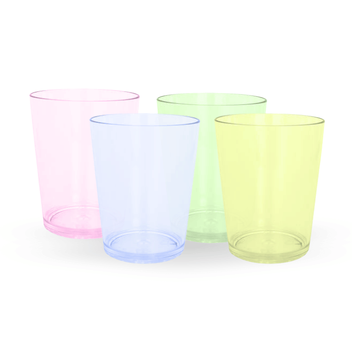 3 cl plastshotglas 20x färgade återanvändbara