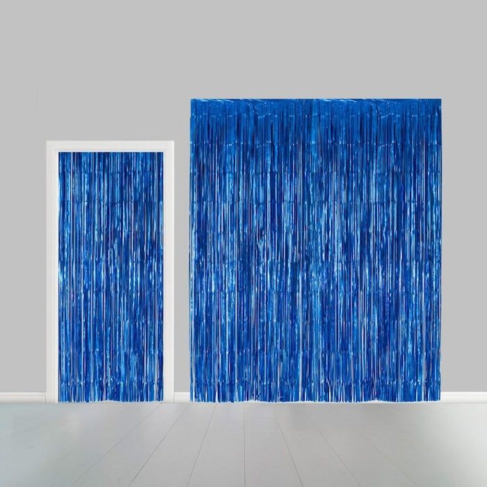 Blå Glittergardin - 100 x 240 m