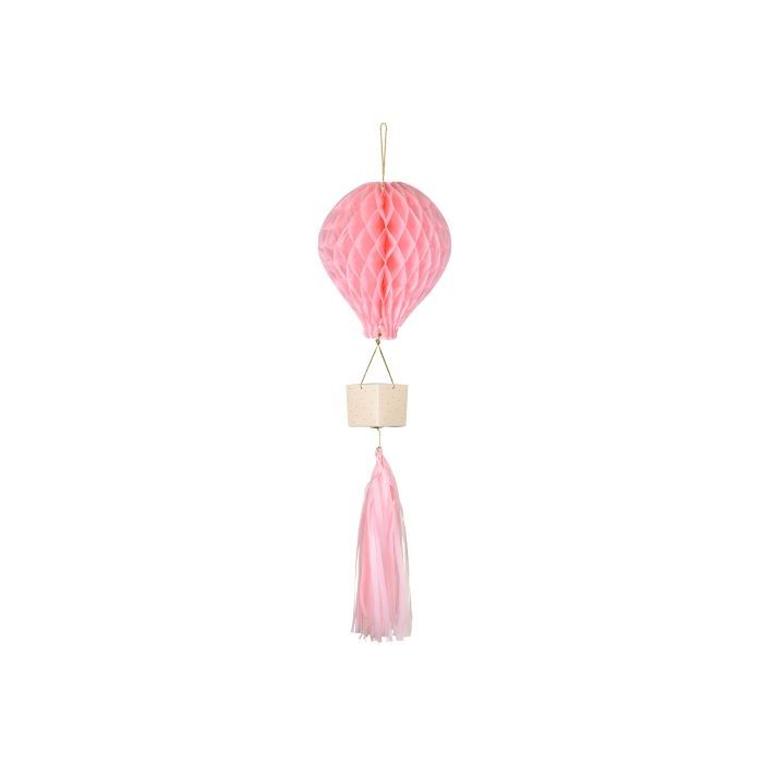 Rosa honeycomb luftballon dekoration - 28 cm