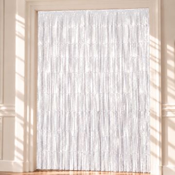 Vit Glittrande Gardin - 100 x 240 cm