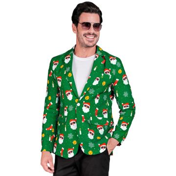 Grön jultomtejacka med roligt print