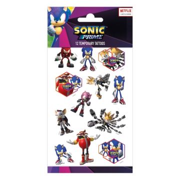 Sonic temporära och falska tatueringar 12x 