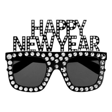 Svarta Happy New Year glasögon - onesize
