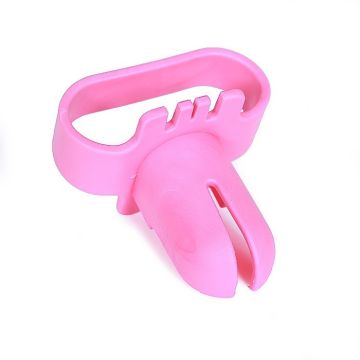 Rosa ballongbindare i plast - 5,5x7,5 cm