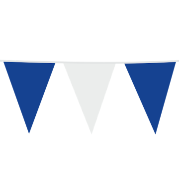Blå och Vit Flagguirland - Flagga 30 x 45 cm - 10 meter