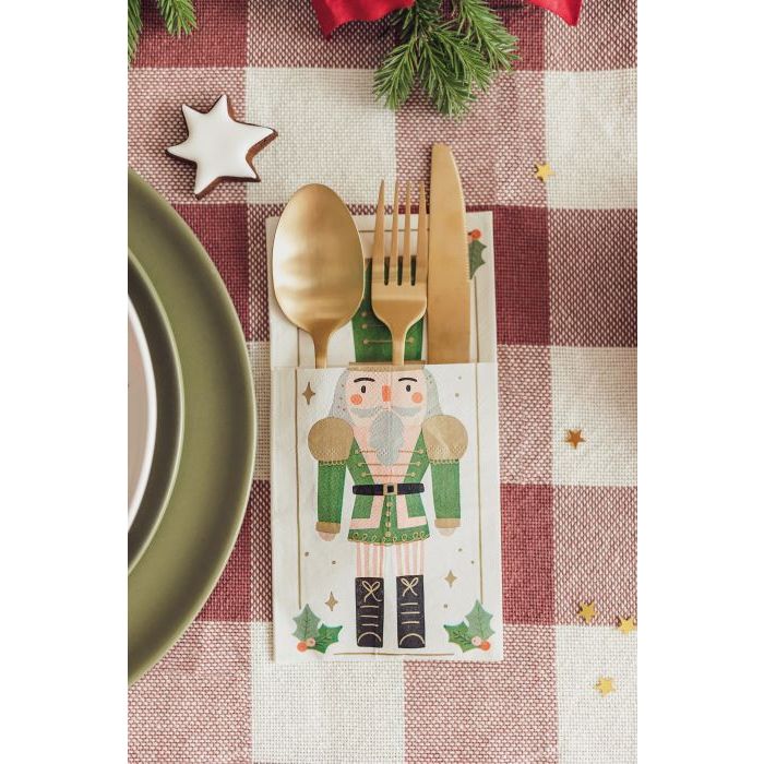 Nötknäckare bestickficka servett 6x - 20x10 cm