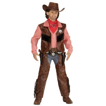 Cowboykostym med chaps och hatt