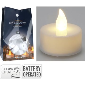 LED-tealights 15 st. med fladdrande ljus