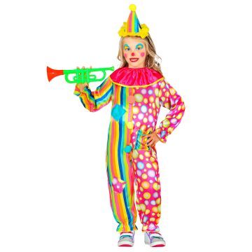 Clownkostym med krage och minihatt