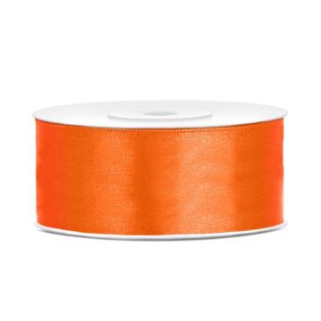 Orange satinband - 25 mm x 25 m
