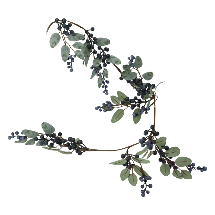 Konstgjord bladgirland m. bär - 150 cm