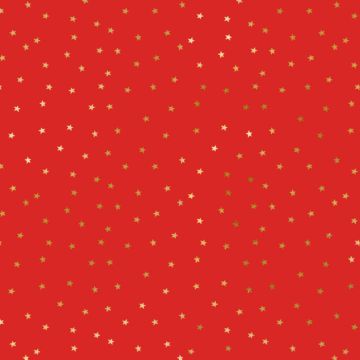 Röd julklappspapper med guldstjärnor - 70x200 cm