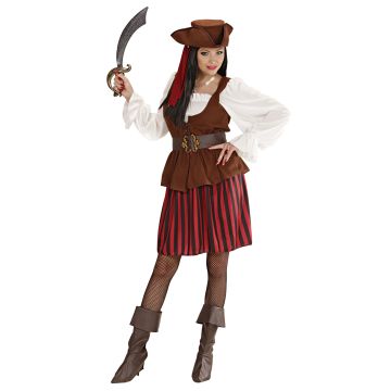 Piratinspirerat klädselkostym med hatt för damer