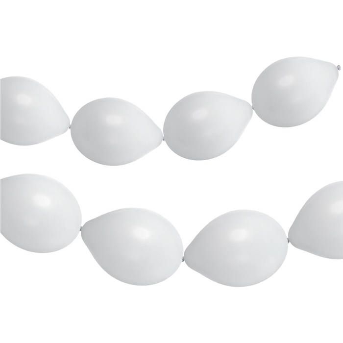 Vit länkballonggirlang 8x - 33 cm