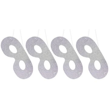 Silverglitter ögonmask 4x - 21x7,5 cm