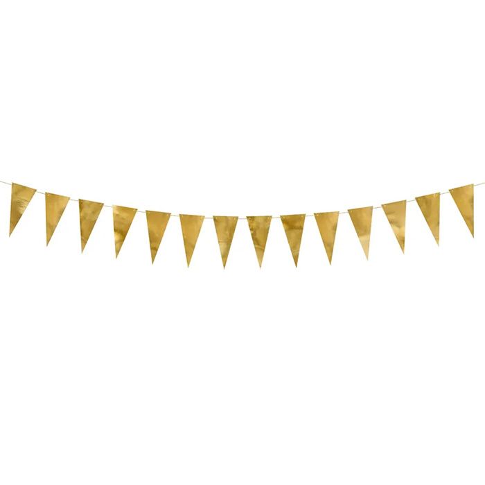 Guld Girlang med Flaggor - 2,15 meter