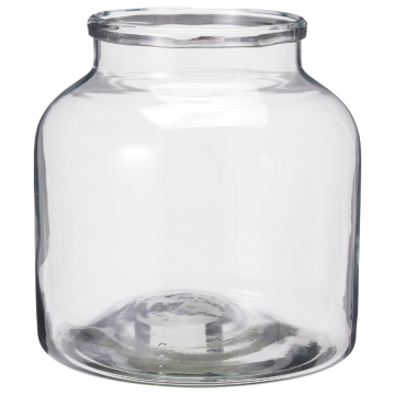 Klar glasvas med omvikt kant 19x20 cm