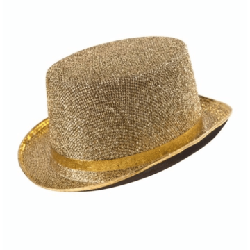 Glittrande guld festhatt - one size