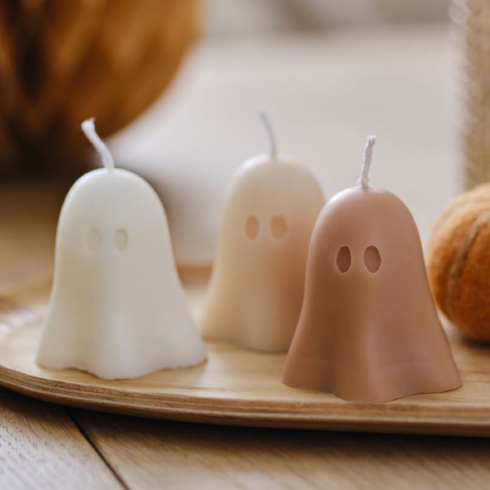 Halloween spökelset vaxljus - 3x 