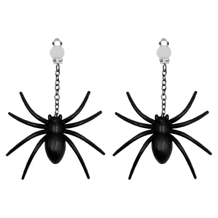 Halloween svarta spindel falska örhängen - onesize