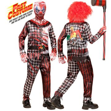 Elak clownkostym för barn med mask