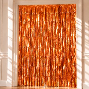 Orange Glittrande Förehang - 100 x 240 cm