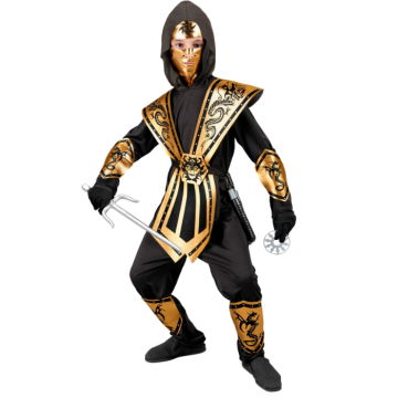 Guld ninja kostym för barn