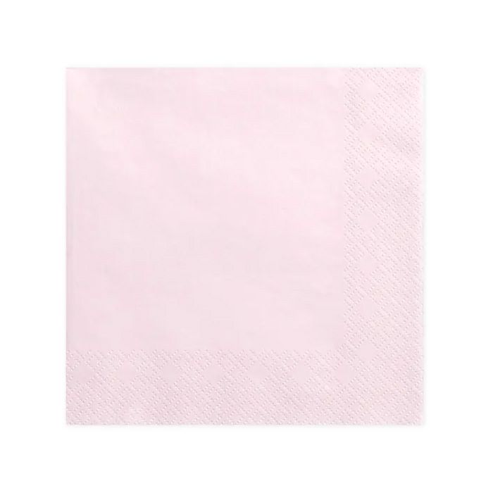 Ljusrosa servetter 20x - 33x33 cm