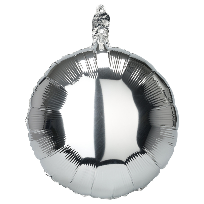 Rund silverfolieballong 10x - 46 cm