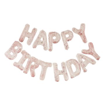 Transparent konfetti Happy Birthday Ballong Banner