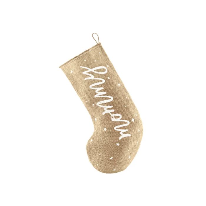 Julesocka i jute till mamma 23x39,5 cm