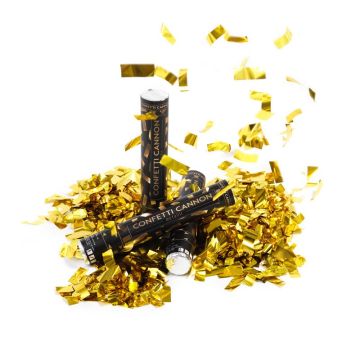 Guld konfettirör 40 cm PartyVikings - Metallisk Rektangulär