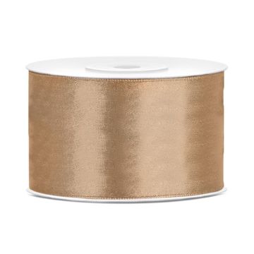 Ljus guld satinband - 38 mm x 25 m