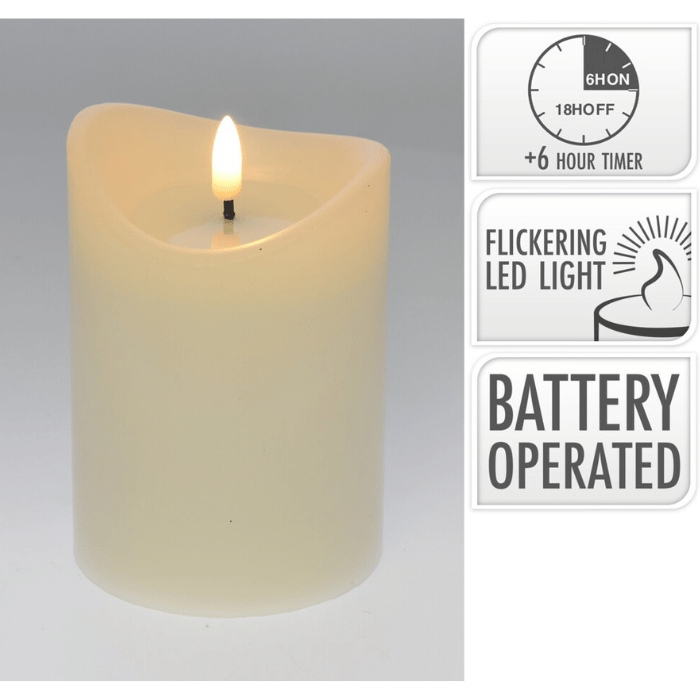 LED blockljus vitt - 9x9x12,5 cm