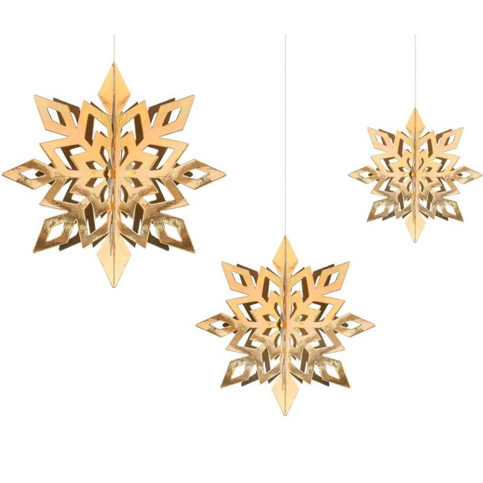 Guld Snöflinga Dekoration 6x 