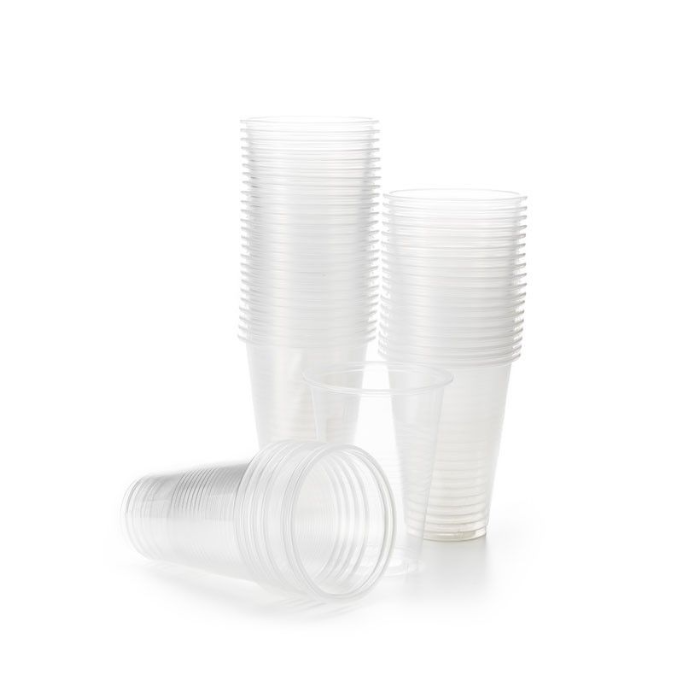 0,5 liter plastglas 50x transparent ölglas 