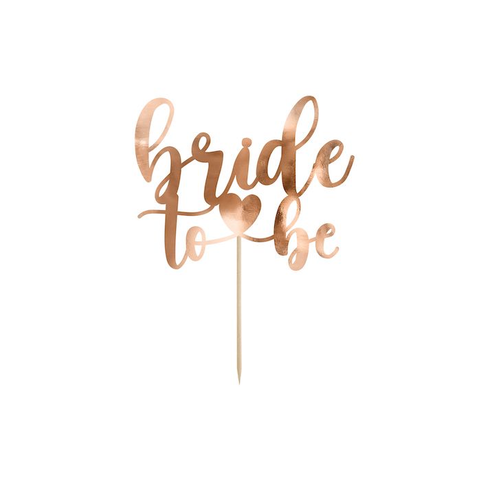 Roséguld "Bride To Be" tårtdekoration - 17,5 cm