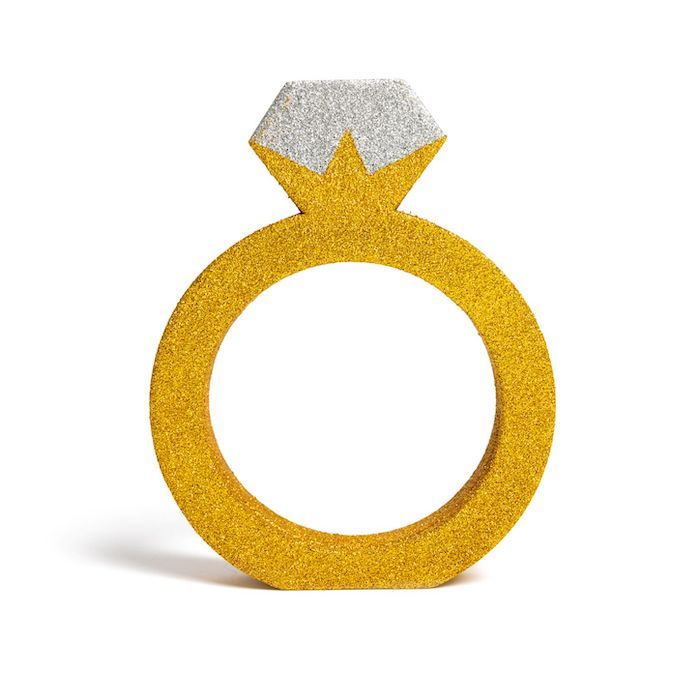 Guld ring bordsdekoration - 21,5 x 16 cm