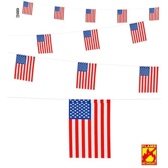 USA Flag Girlang Amerikansk Flagga - 6 m
