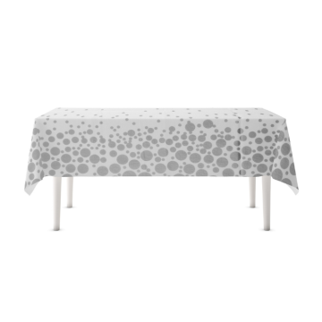Vit duk med silverprickar 130x200 cm