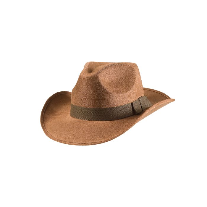 Cowboyhatt brun med mocka look