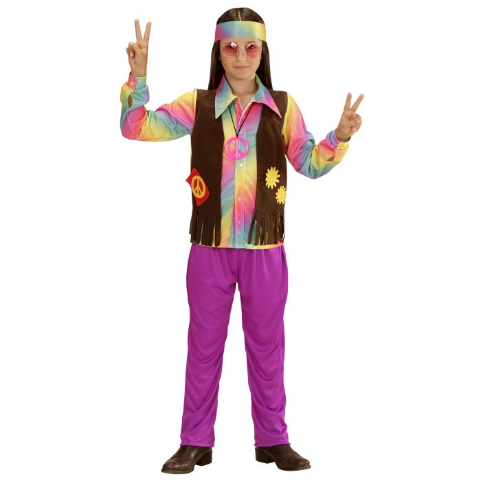 Hippie-set med väst, byxor och hårband
