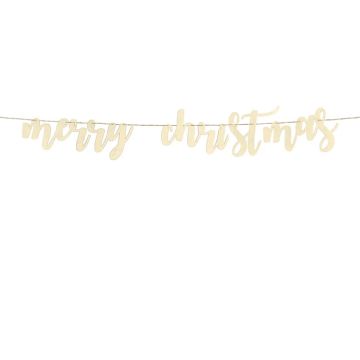 Merry Christmas Banner i Trä - 87 cm