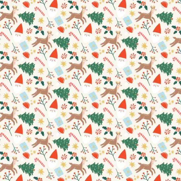 Julklappspapper med julmotiv för presentinslagning 70x200 cm