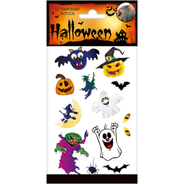 Skrämmande Halloween falska tatueringar 12x 
