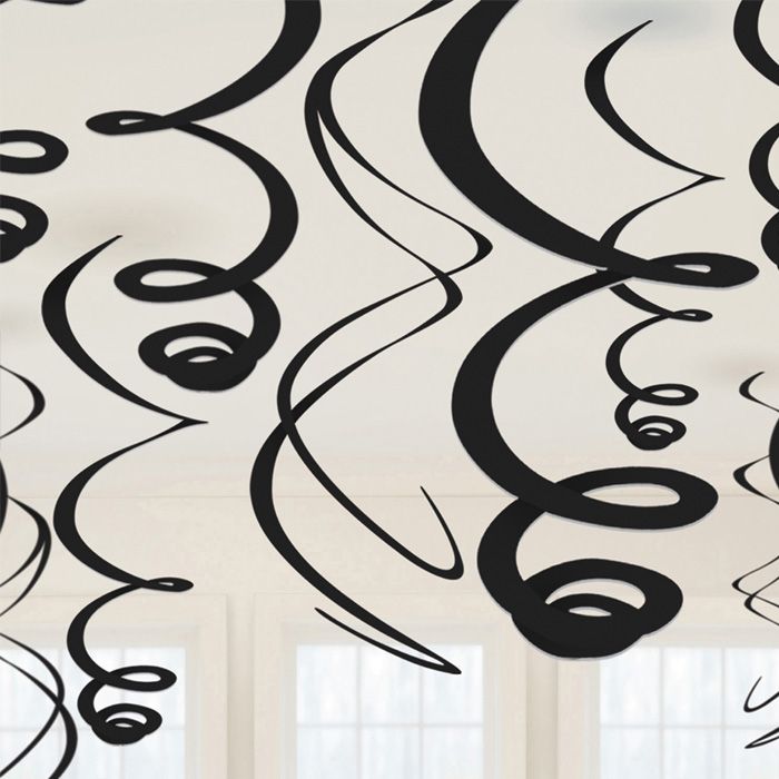 Svarta Swirls 12x - 55 cm