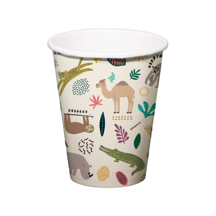 Papperskoppar med djurmotiv 6x - 250 ml