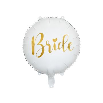 Bride Folieballon Vit Och Guld - 45 cm