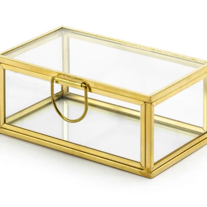 Glasbox guld 9x5.5x4cm
